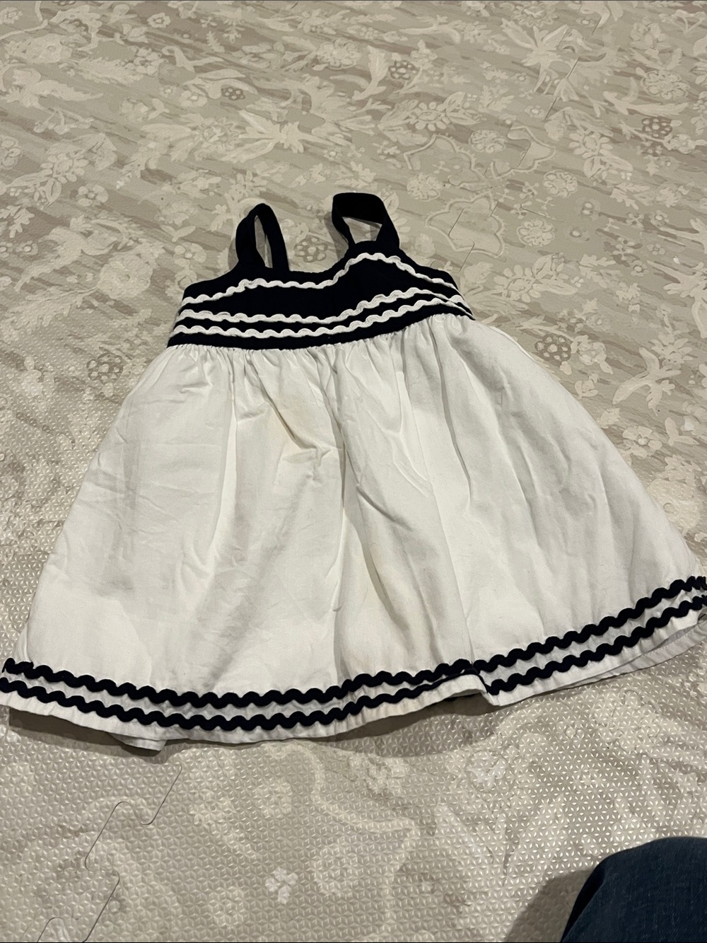 GAP White Sundress with Navy Trim